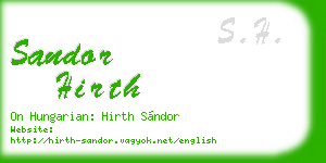 sandor hirth business card
